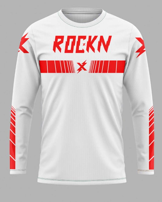 Jersey Speed Lines White/Red - FREE Custom Sublimation