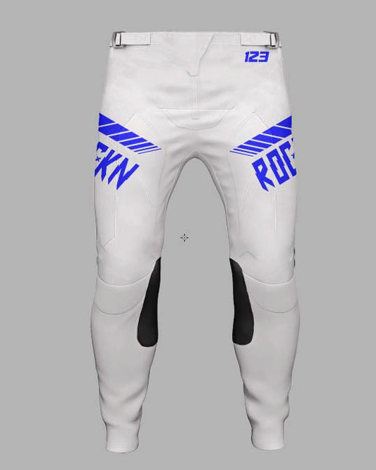 Elite Pants Speed Lines White/Blue - FREE Custom Sublimation