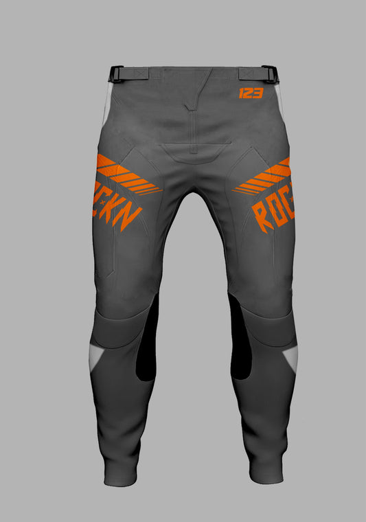 Elite Pants Speed Lines Grey/Orange - FREE Custom Sublimation