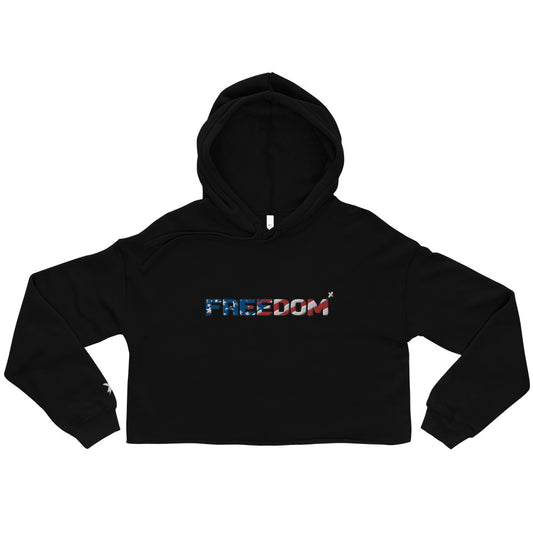 Freedom Crop Hoodie Embroidered Front/ Wrist