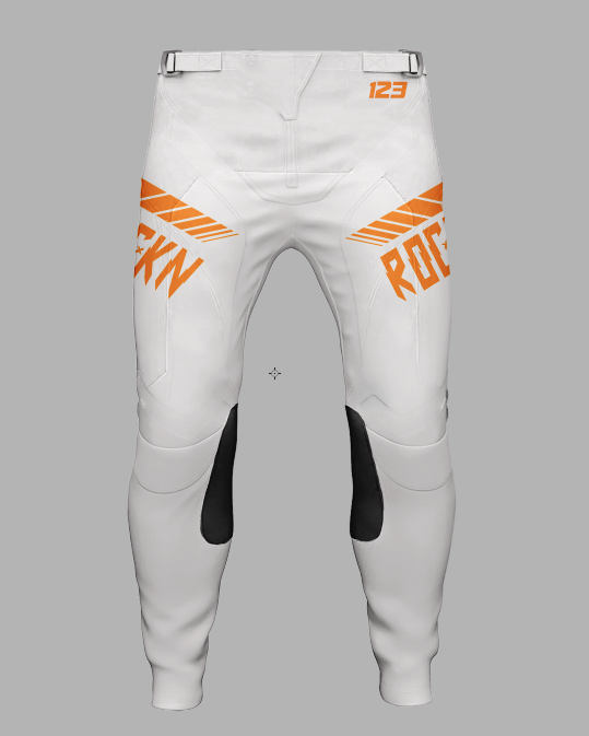 Elite Pants Speed Lines White/Orange - FREE Custom Sublimation