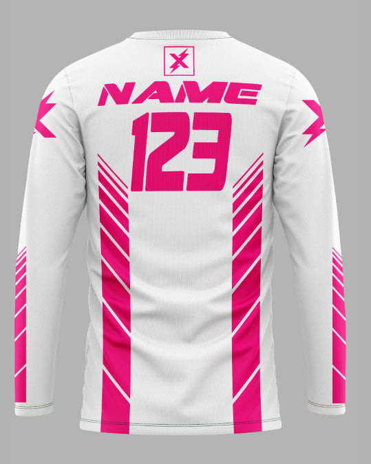 Jersey Speed Lines White/Pink - FREE Custom Sublimation