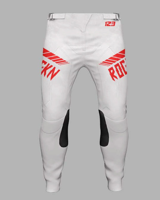 Elite Pants Speed Lines White/Red - FREE Custom Sublimation