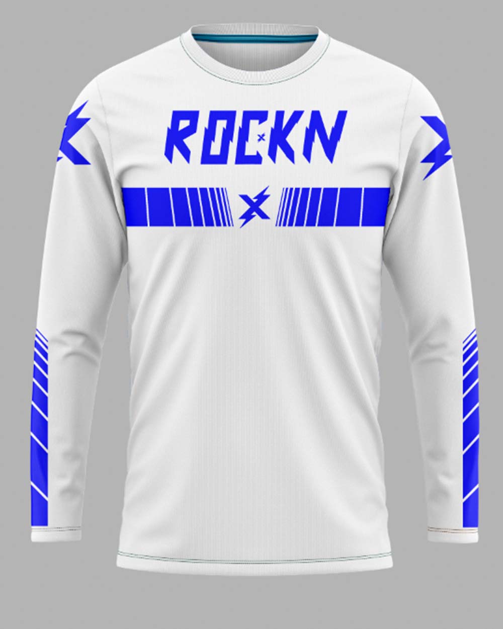 Jersey Speed Lines White/Blue - FREE Custom Sublimation
