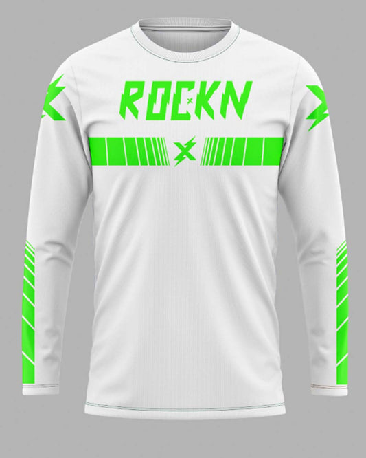 Jersey Speed Lines White/Green - FREE Custom Sublimation