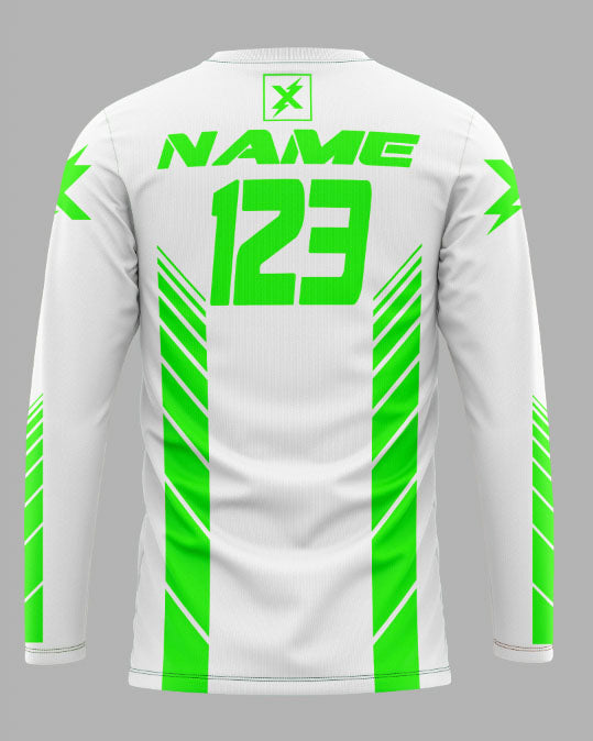 Jersey Speed Lines White/Green - FREE Custom Sublimation