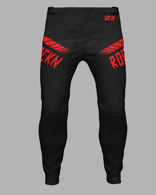 Elite Pants Speed Lines Black/Red - FREE Custom Sublimation