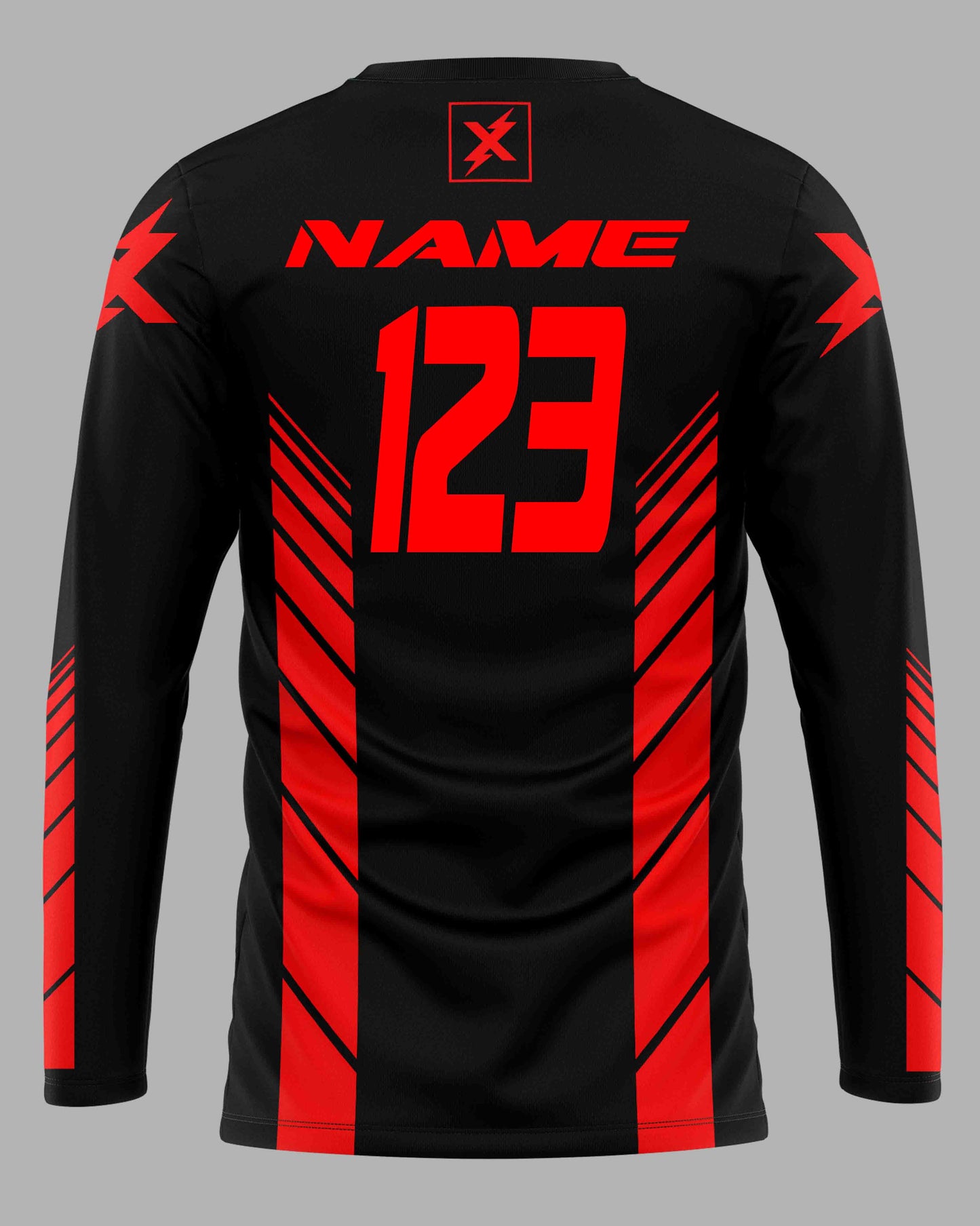 Jersey Speed Lines Black/Red - FREE Custom Sublimation